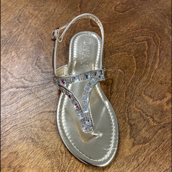 Gold flats sandals sparkle prom flat shoe formal - Picture 6 of 8